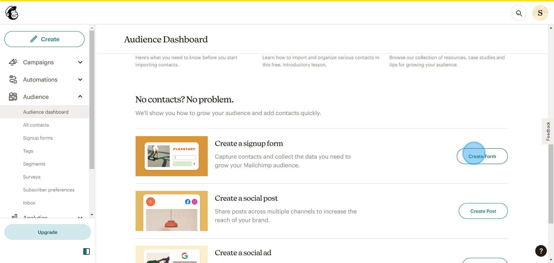 3 Click on "Create Form"