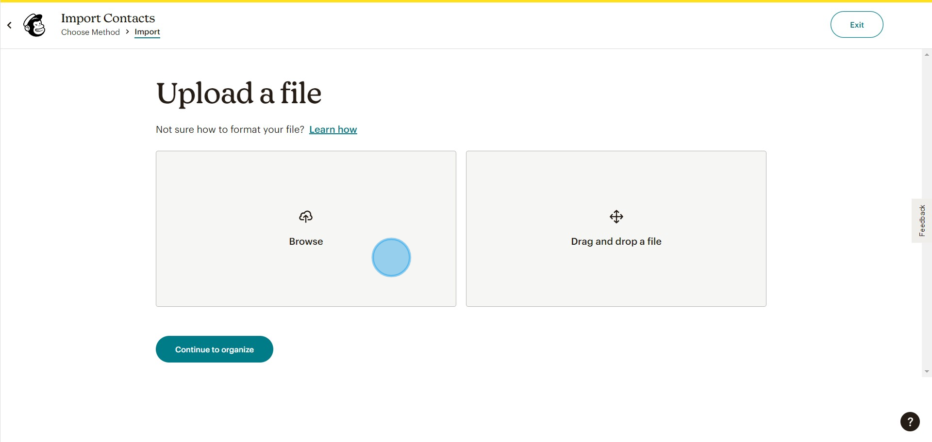 9 Click on "Browse"