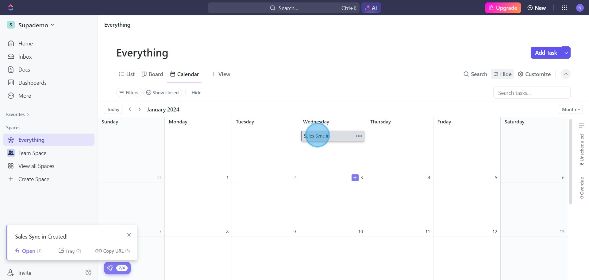 4 Click on "Sales Sync in"