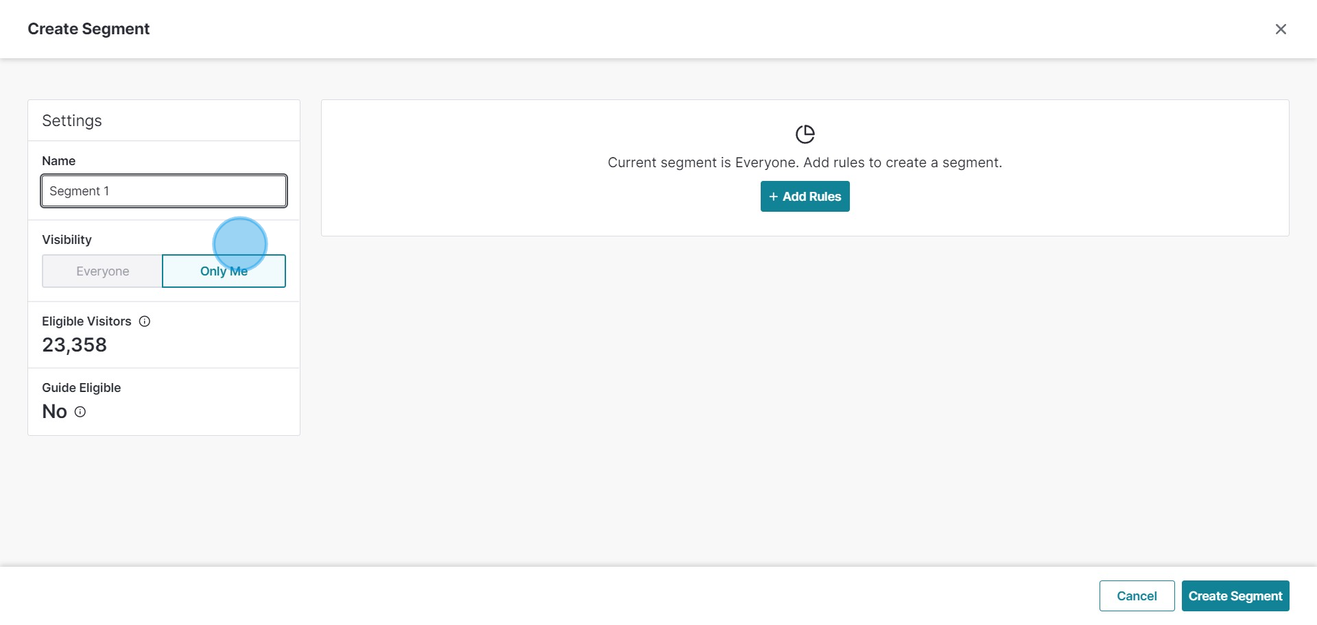 5 Click on "Visibility"