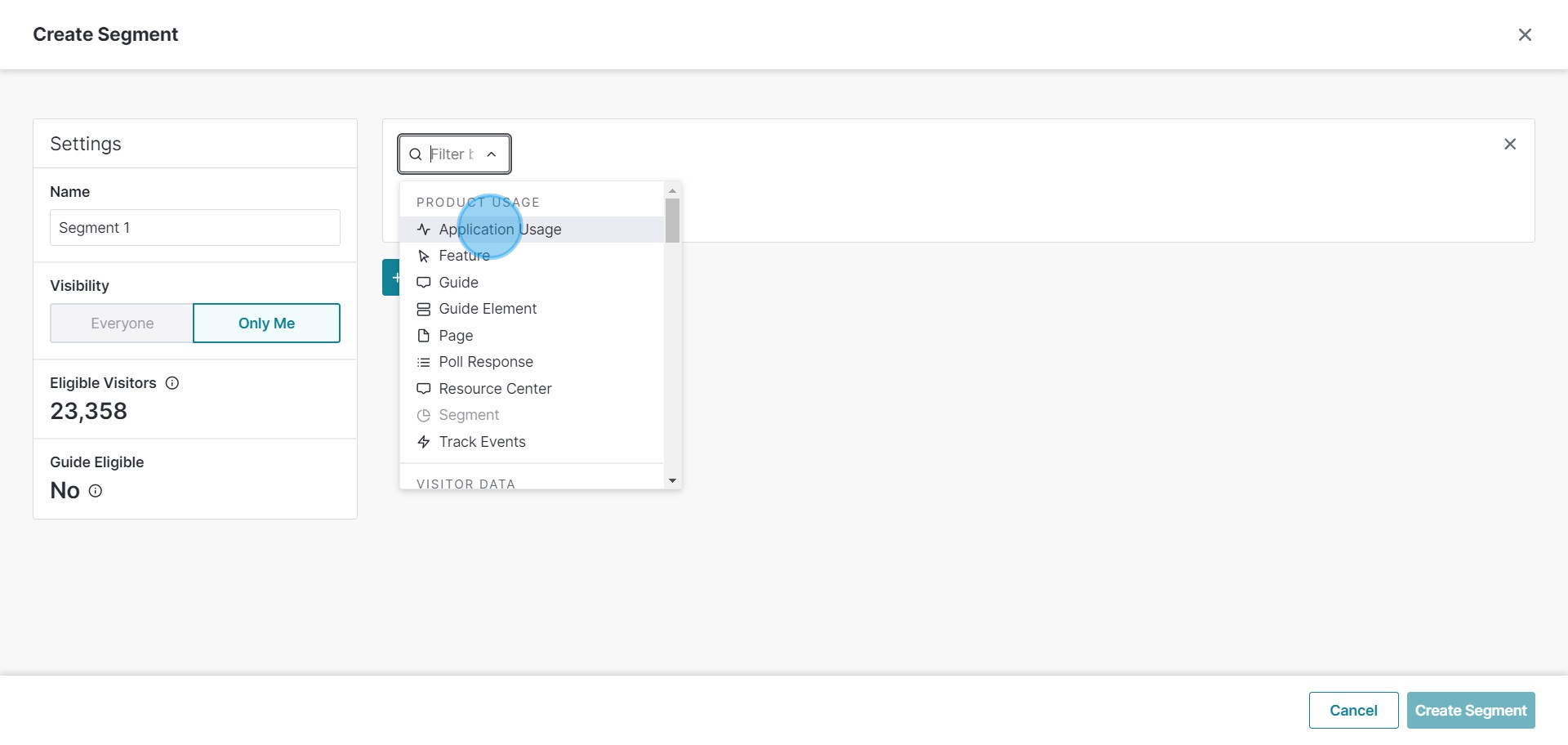 8 Click on "Application Usage"