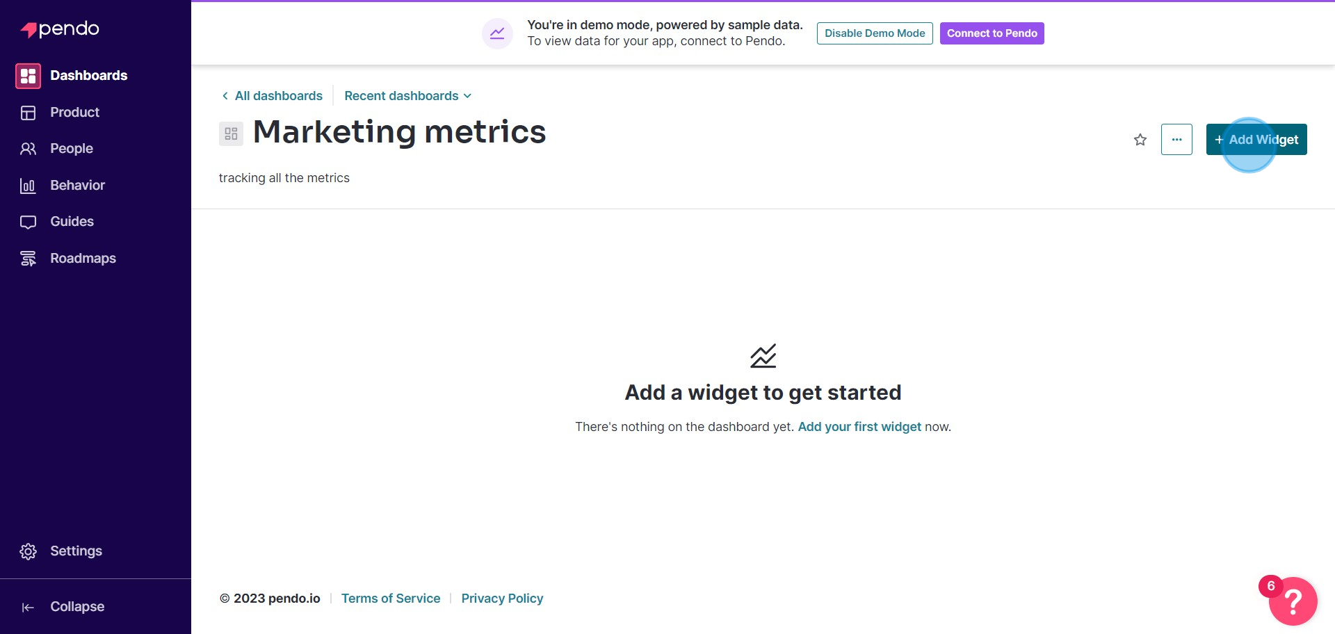 4 Click on "Add Widget"