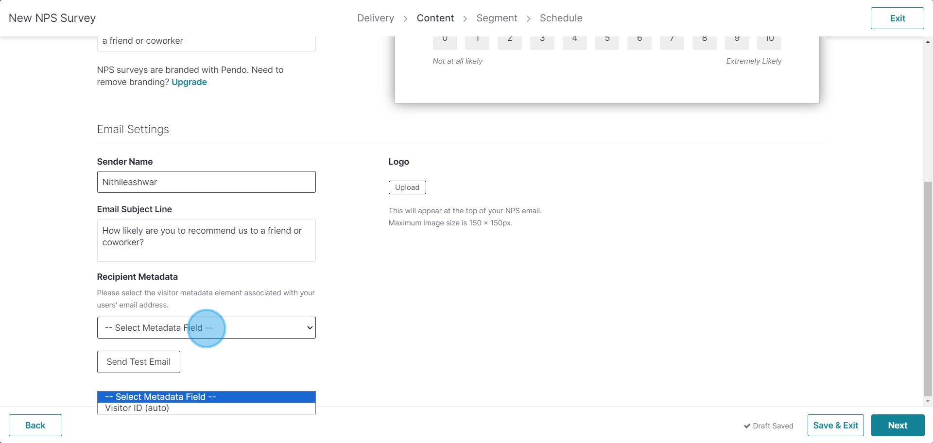 7 Click on "-- Select Metad..."