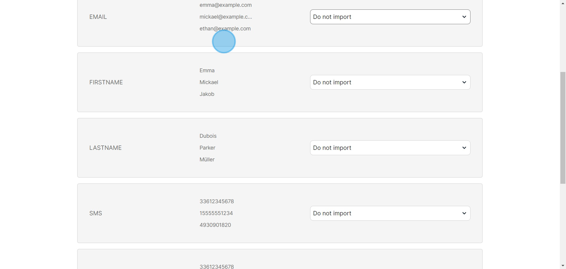 5 Click on "Do not import"