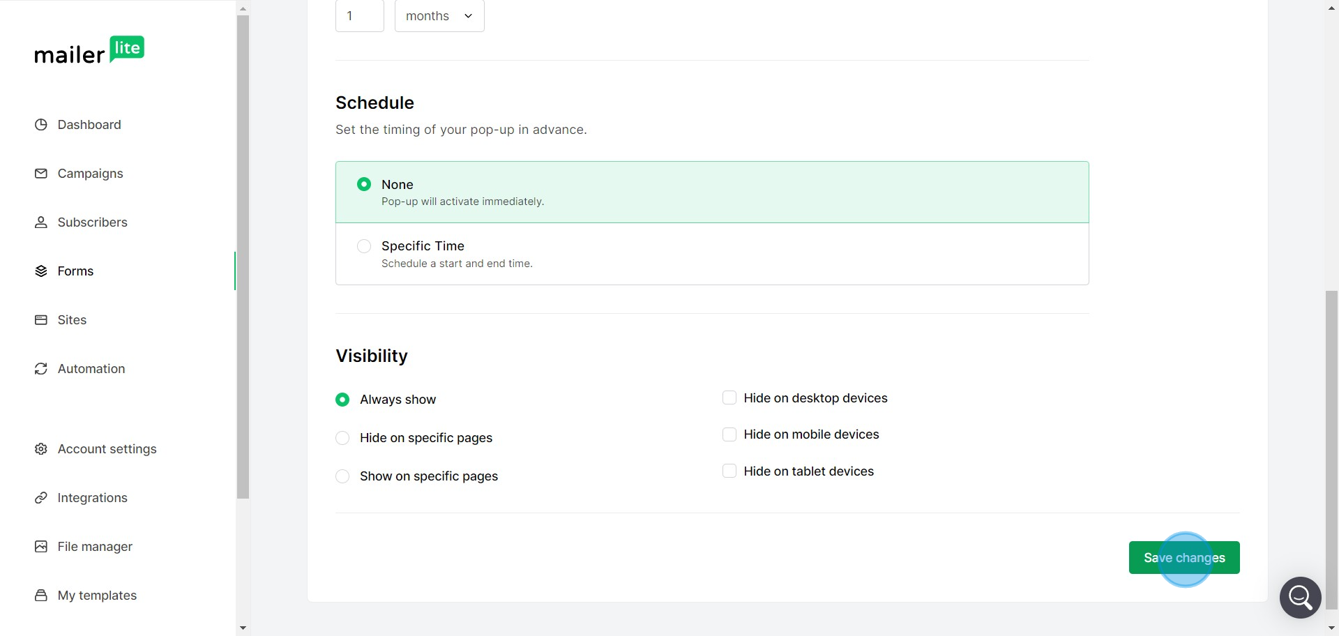 11 Click on "Save changes"