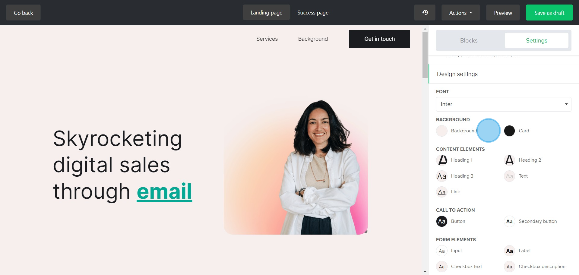 7 Click on "Background"