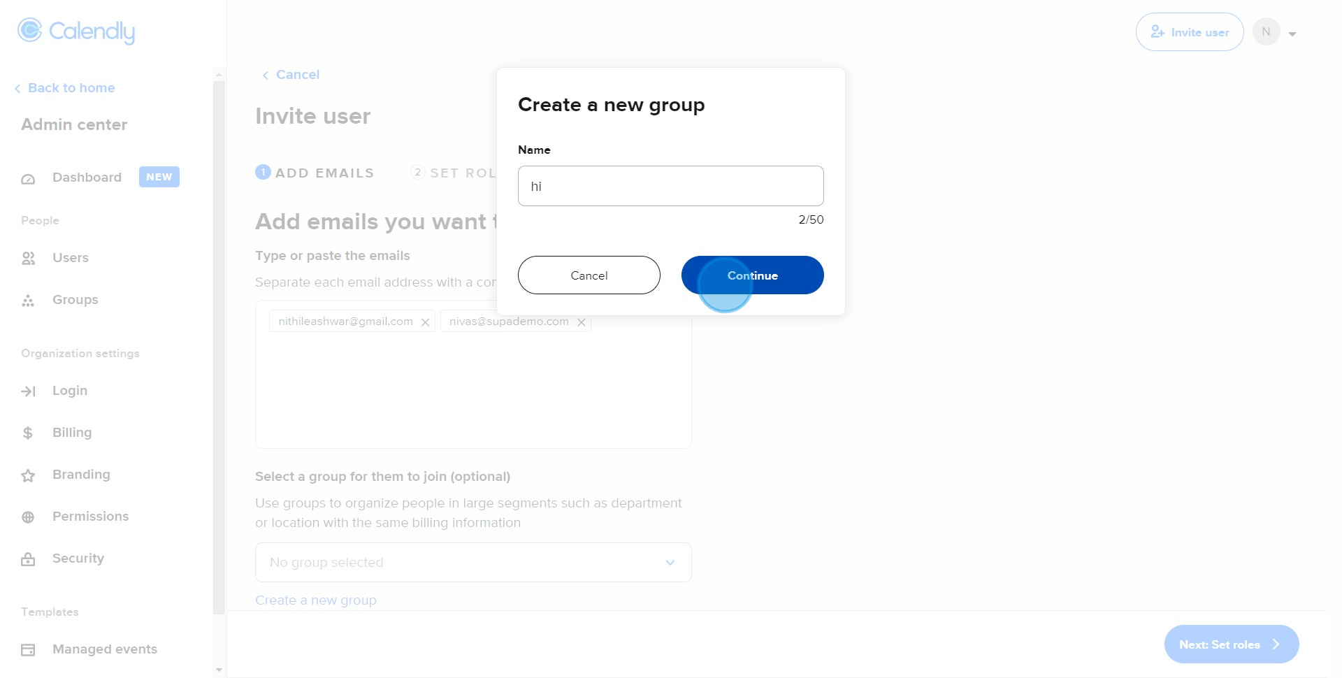 5 Click on "Continue"