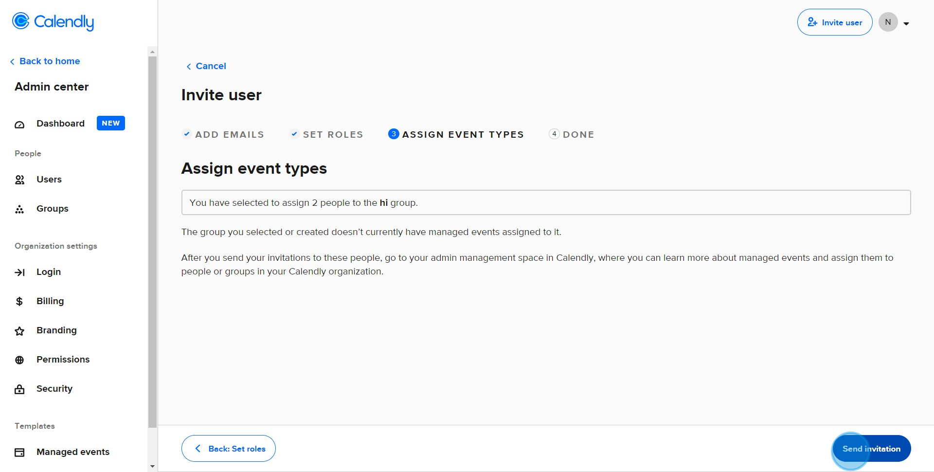9 Click on "Send invitation"