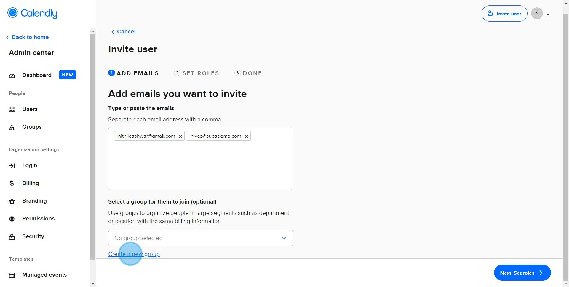 4 Click on "Create a new group"
