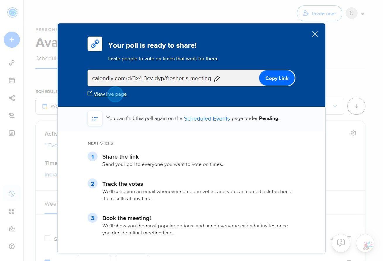 8 Click on "View live page"