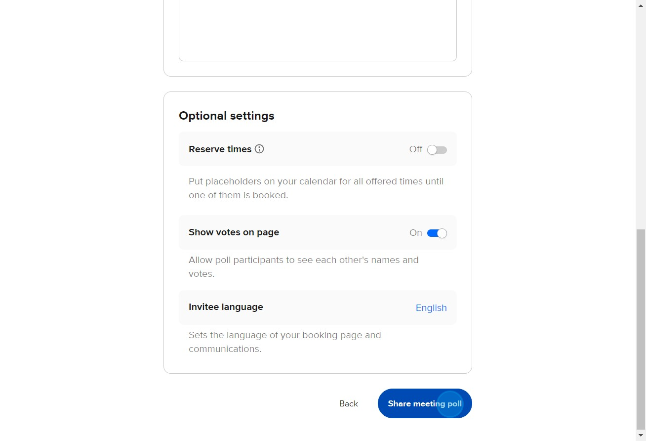 7 Click on "Share meeting poll"