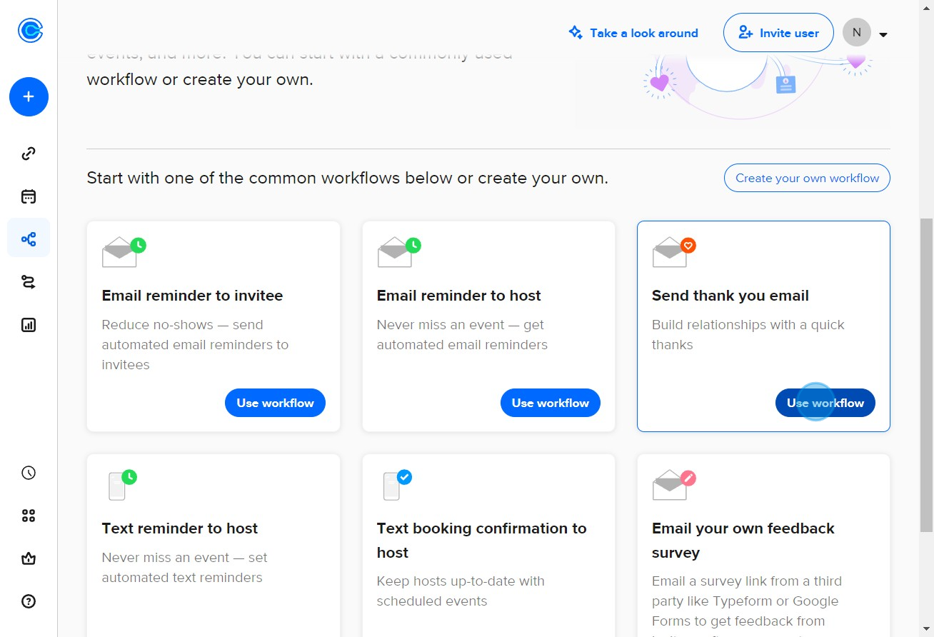 2 Click on "Use workflow"