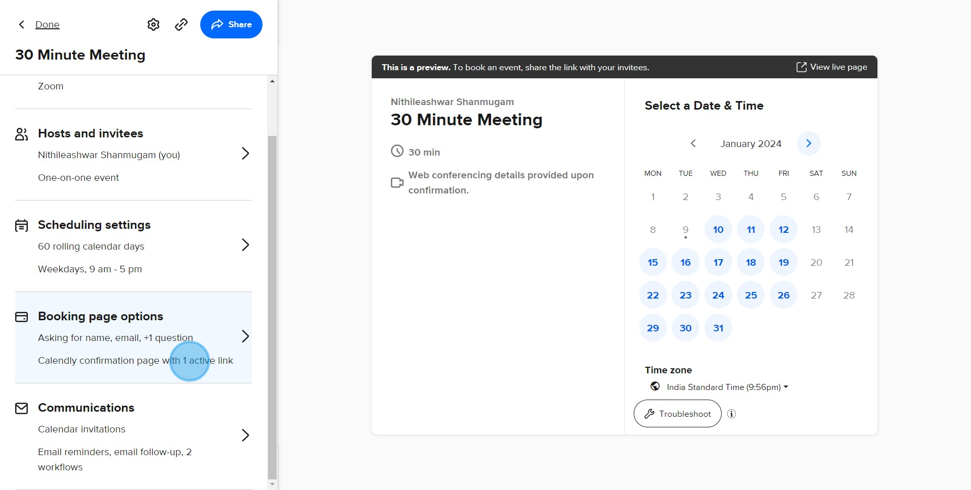 3 Click on "Calendly confir..."