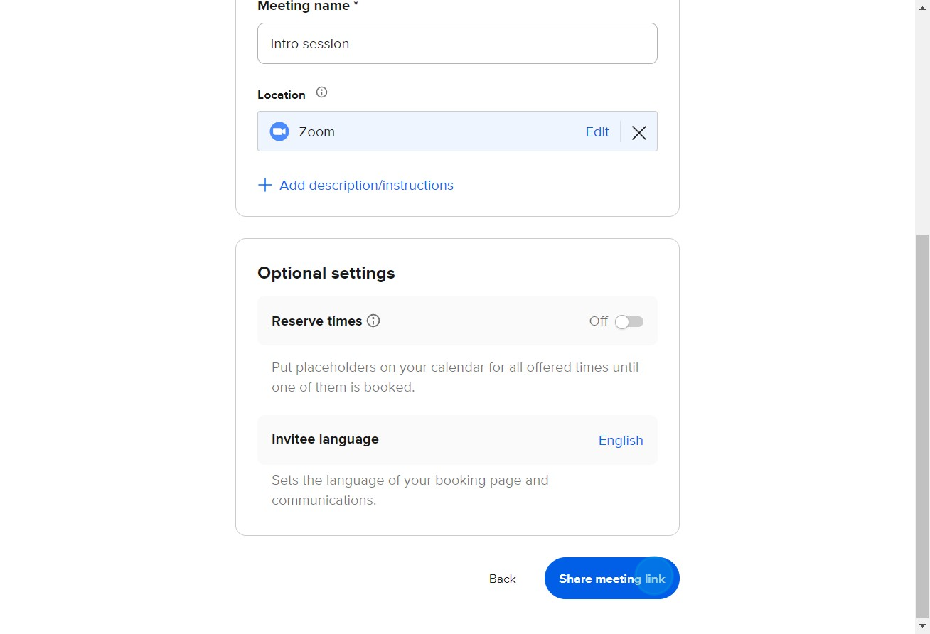 7 Click on "Share meeting link"