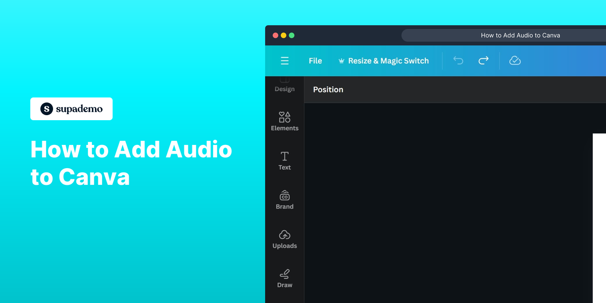 How to add audio to Canva