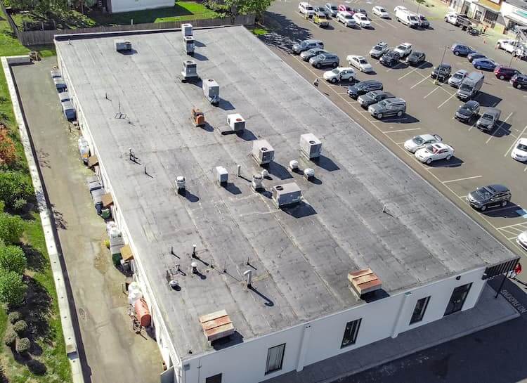 a flat roof that has been repaired