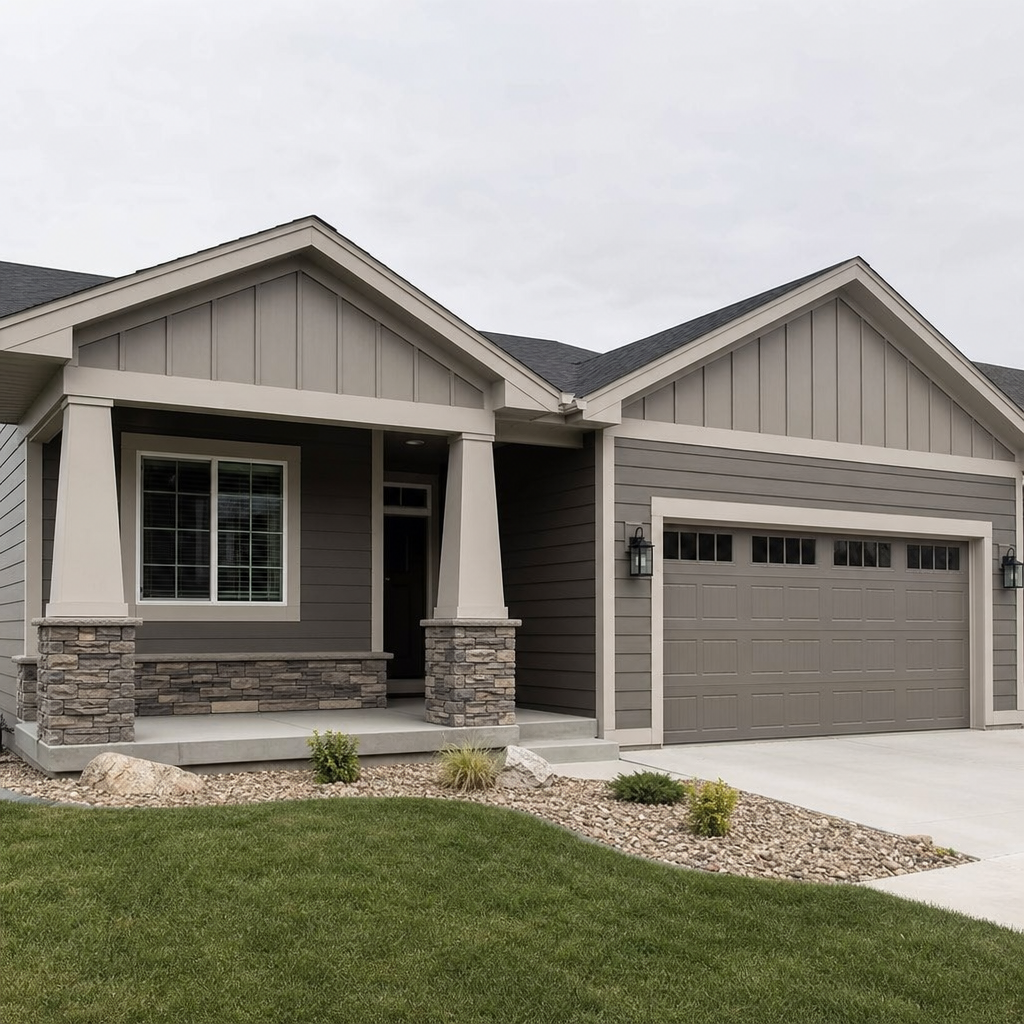finished home exterior with coordinated siding soffit fascia and trim