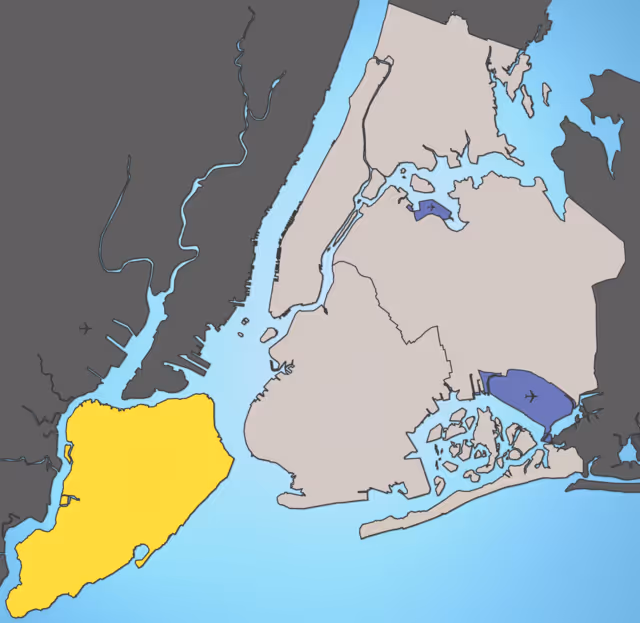 Carte des quartiers de Staten Island