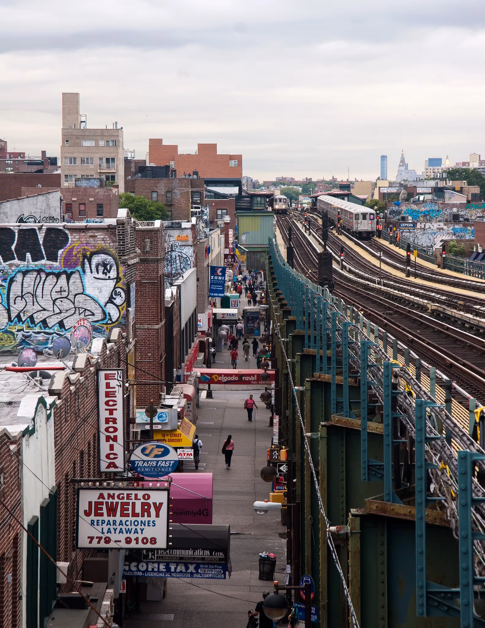 L'ambiance sous le viaduc de Roosevelt Avenue