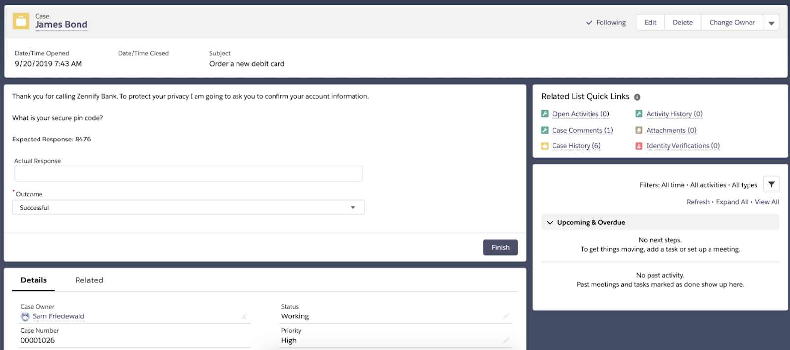 verifying customer identity over the phone