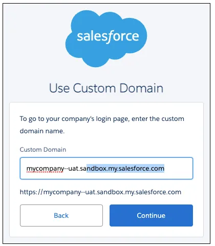 Salesforce custom domain setup.