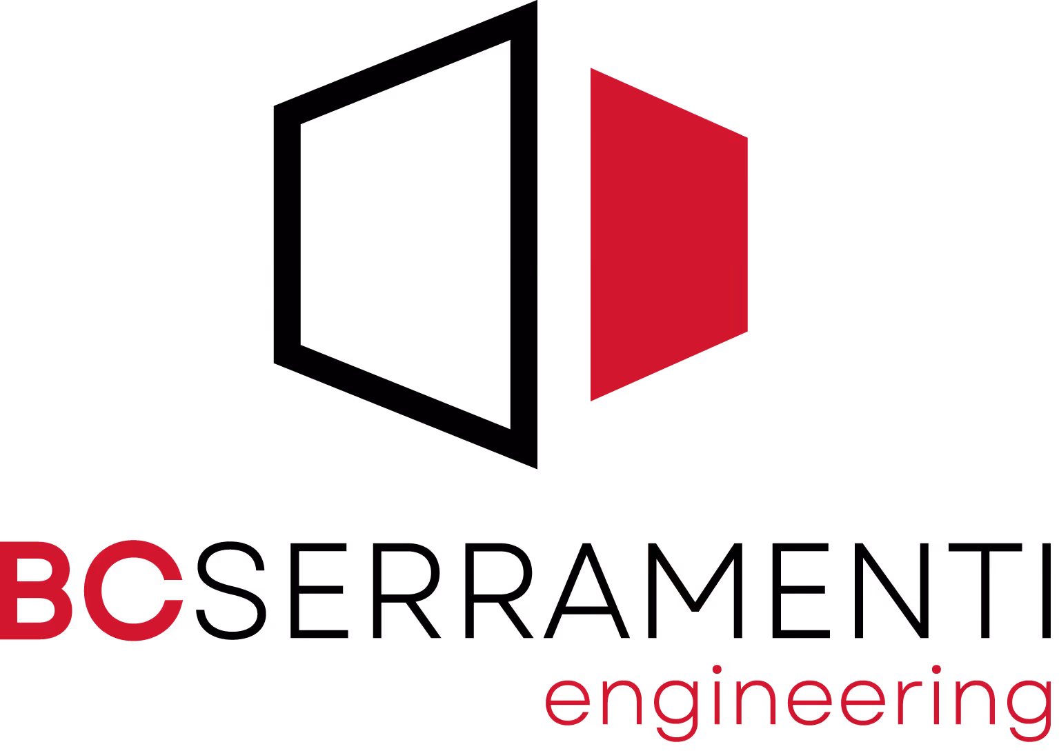 Logo di BG Serramenti con una porta rossa stilizzata e testo nero e rosso.