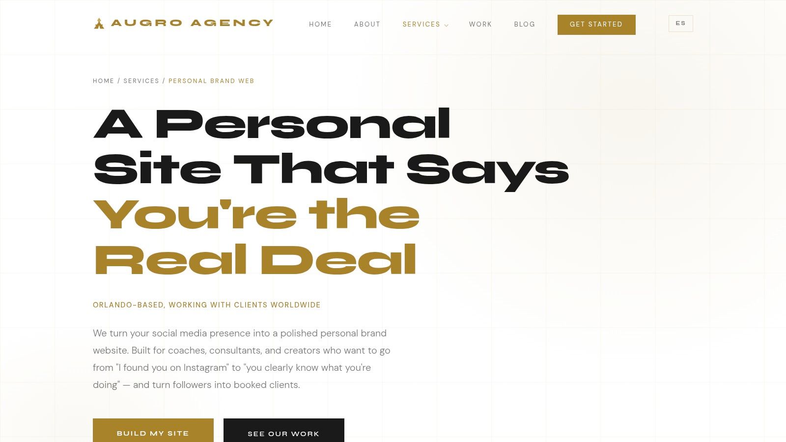 AUGRO Agency, Personal Brand Web