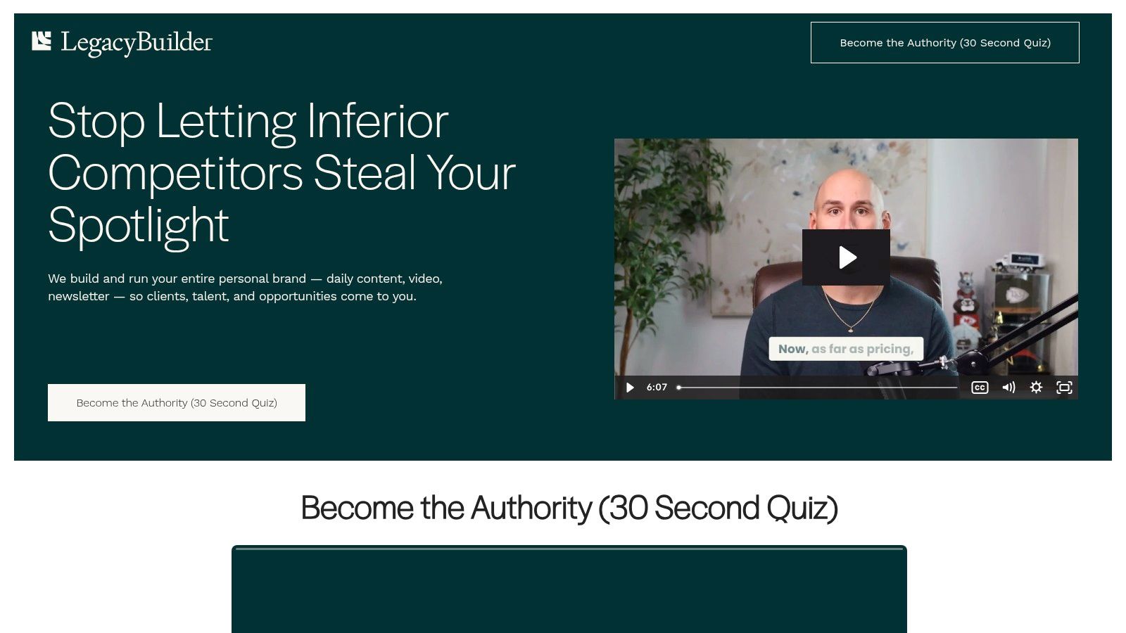 Legacy Builder – Start (Done-For-You Personal Branding & Content Services)