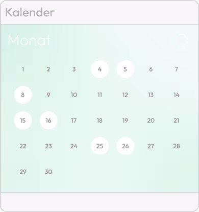 Illustration eines digitalen Kalenders, Symbol für strukturierte Terminvereinbarung und bedarfsorientierte Beratung durch eges