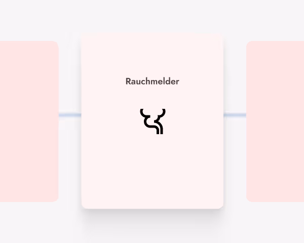 Rauchmelder-Illustration mit Netzanschlüssen, steht für digitale Dokumentenbereitstellung zur Archivierung oder Weitergabe