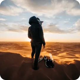 man in the desert