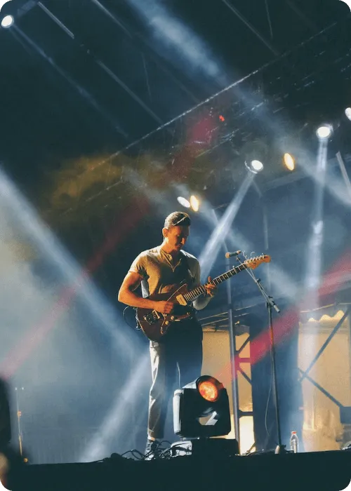 man on a stage