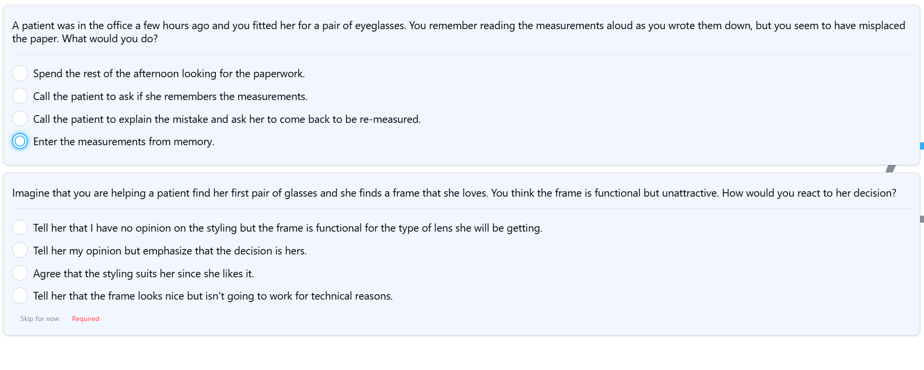 HireScore situational judgment assessment