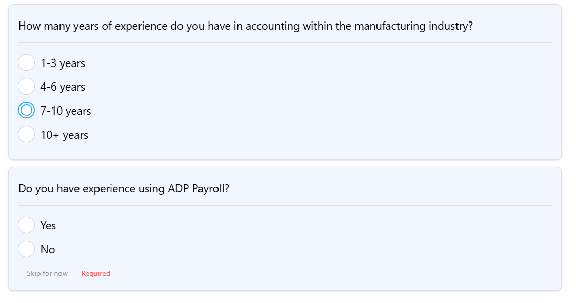 Expertise prescreen questions