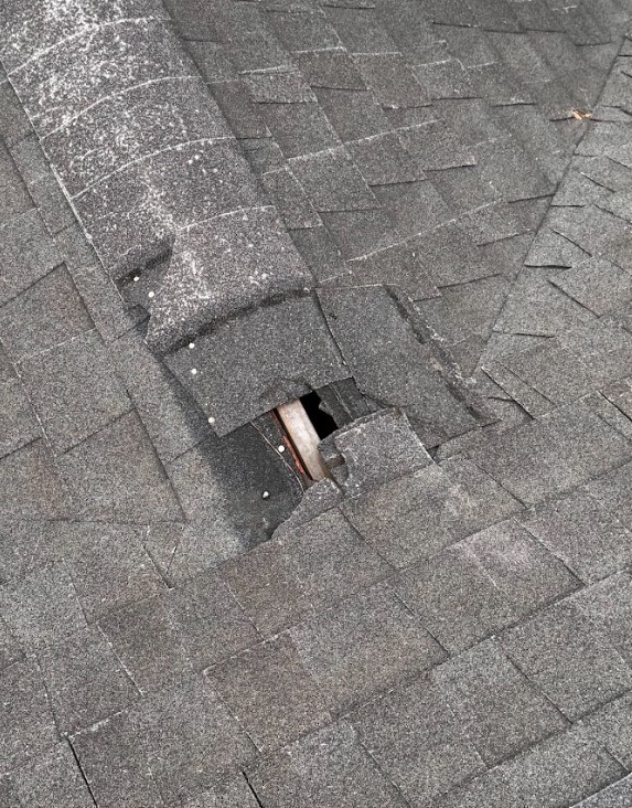 damage shingles in Houston winter
