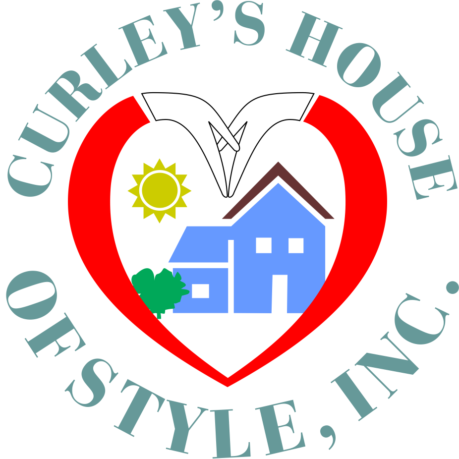 Logo with a red heart, blue house, green tree, yellow sun, and white hands forming a heart shape above.