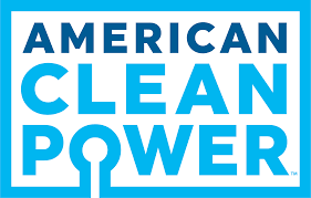 American Clean Power logo with stylized text and a power symbol integrated.