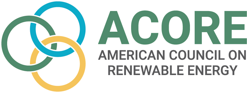 ACORE American Council on Renewable Energy logo with three interlocking colored circles.