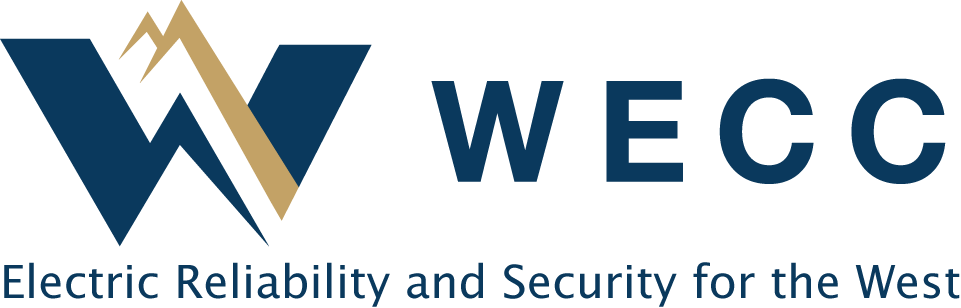 WECC logo with tagline Electric Reliability and Security for the West beneath the stylized W.