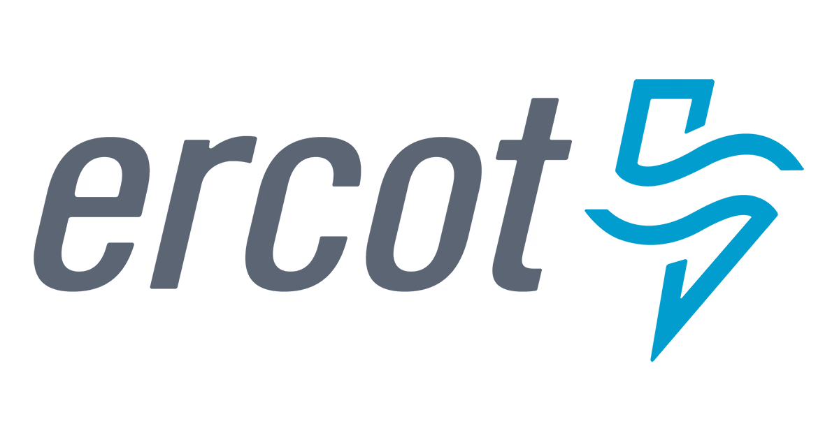 ERCOT logo with gray stylized text and blue star symbol to the right.