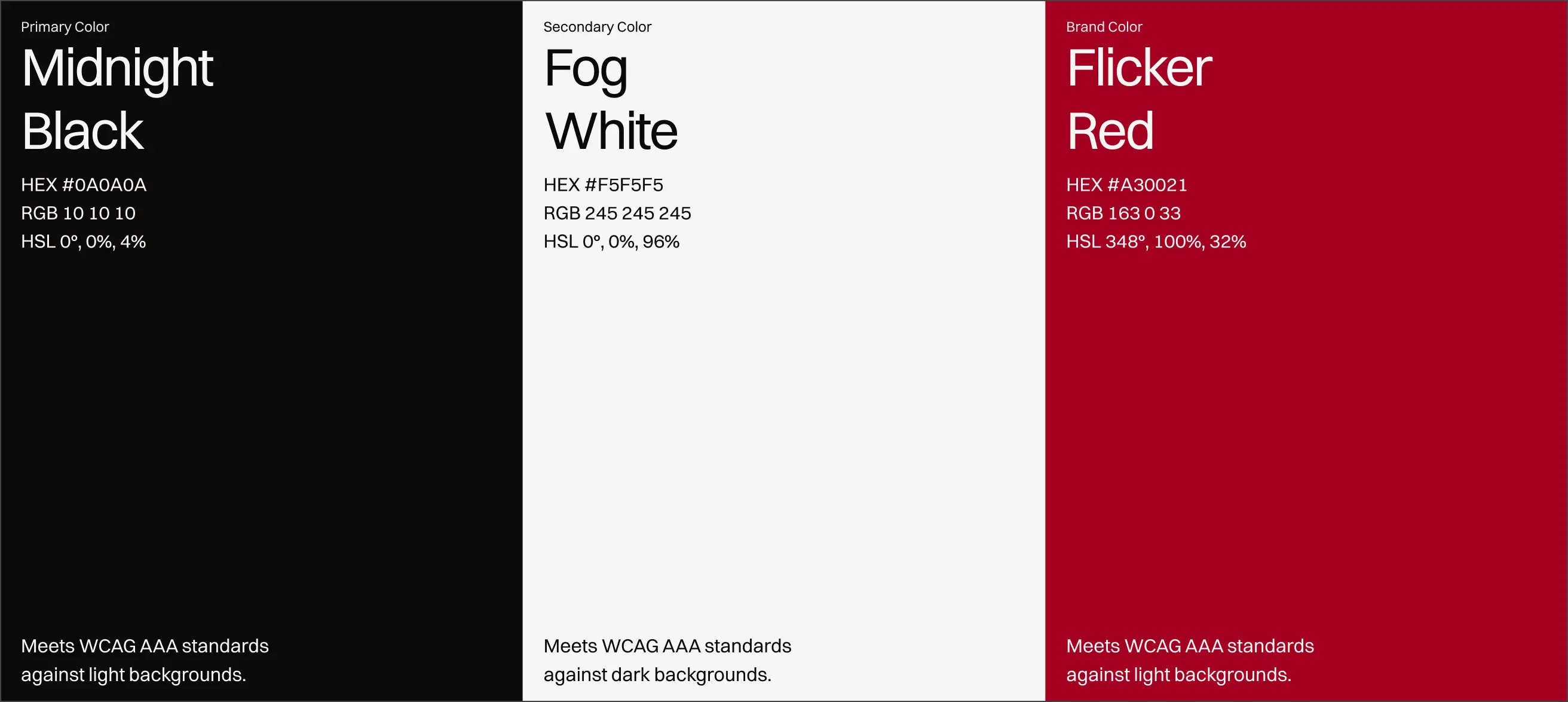 Brand color palette specification sheet for MrBallen, displaying 3 color swatches