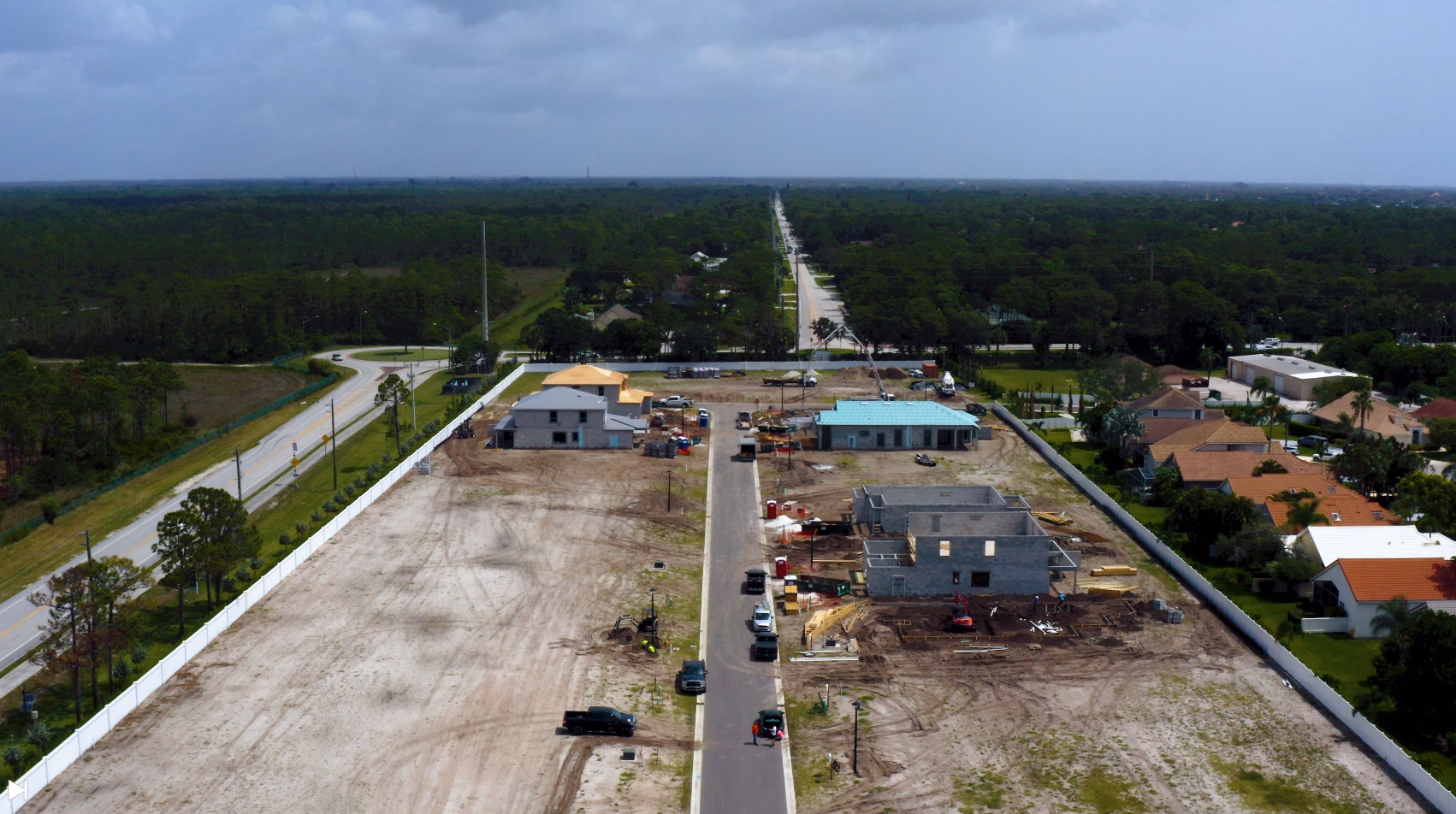 Aerial photo of a infrastructure installation site