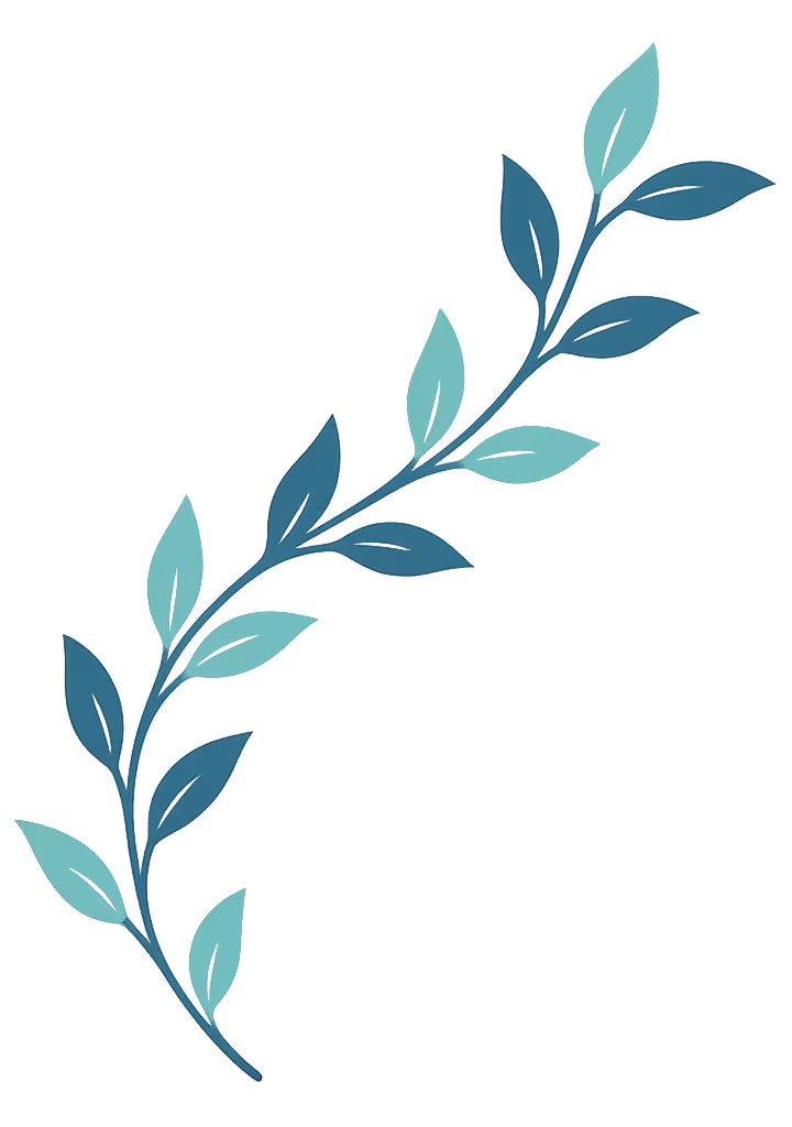 Green vine with leaf petals symbolizing growth and resilience — Moments With Mrs. T Life Coaching & Mental Wellness in Cuyahoga County.