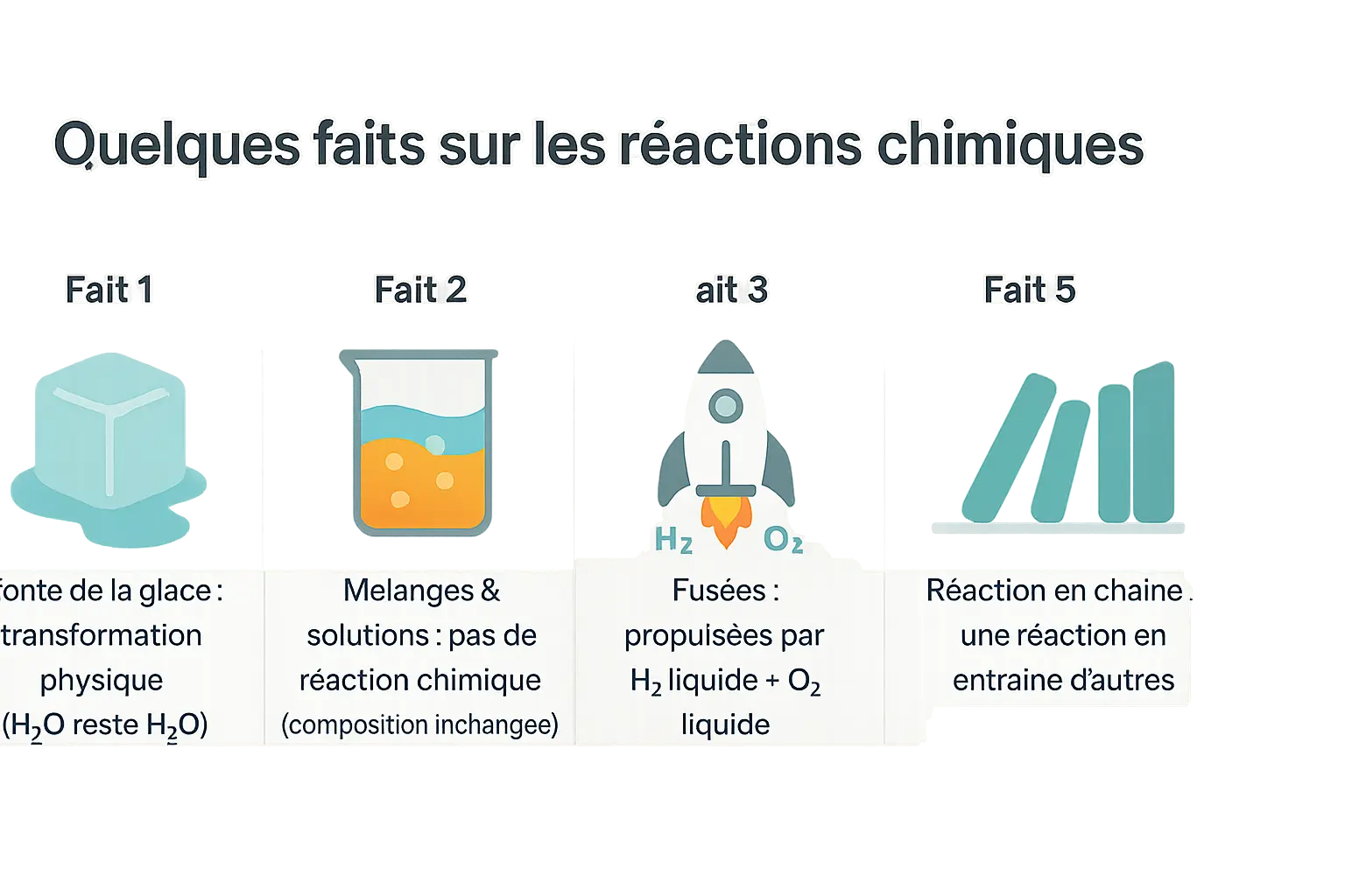 Faits sur les réactions chimiques