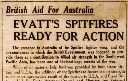 Newspaper article announcing the Chuchill wing in Australia