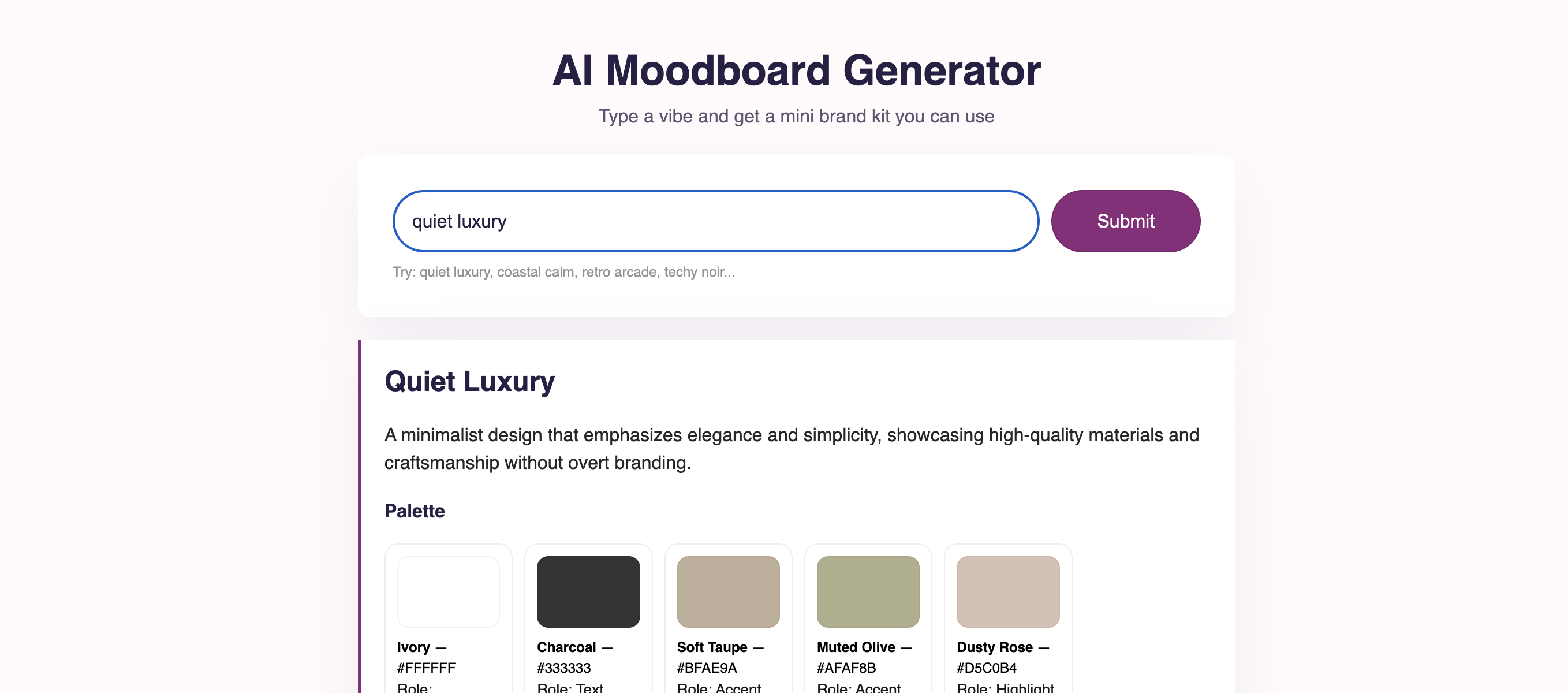 AI Moodboard Generator