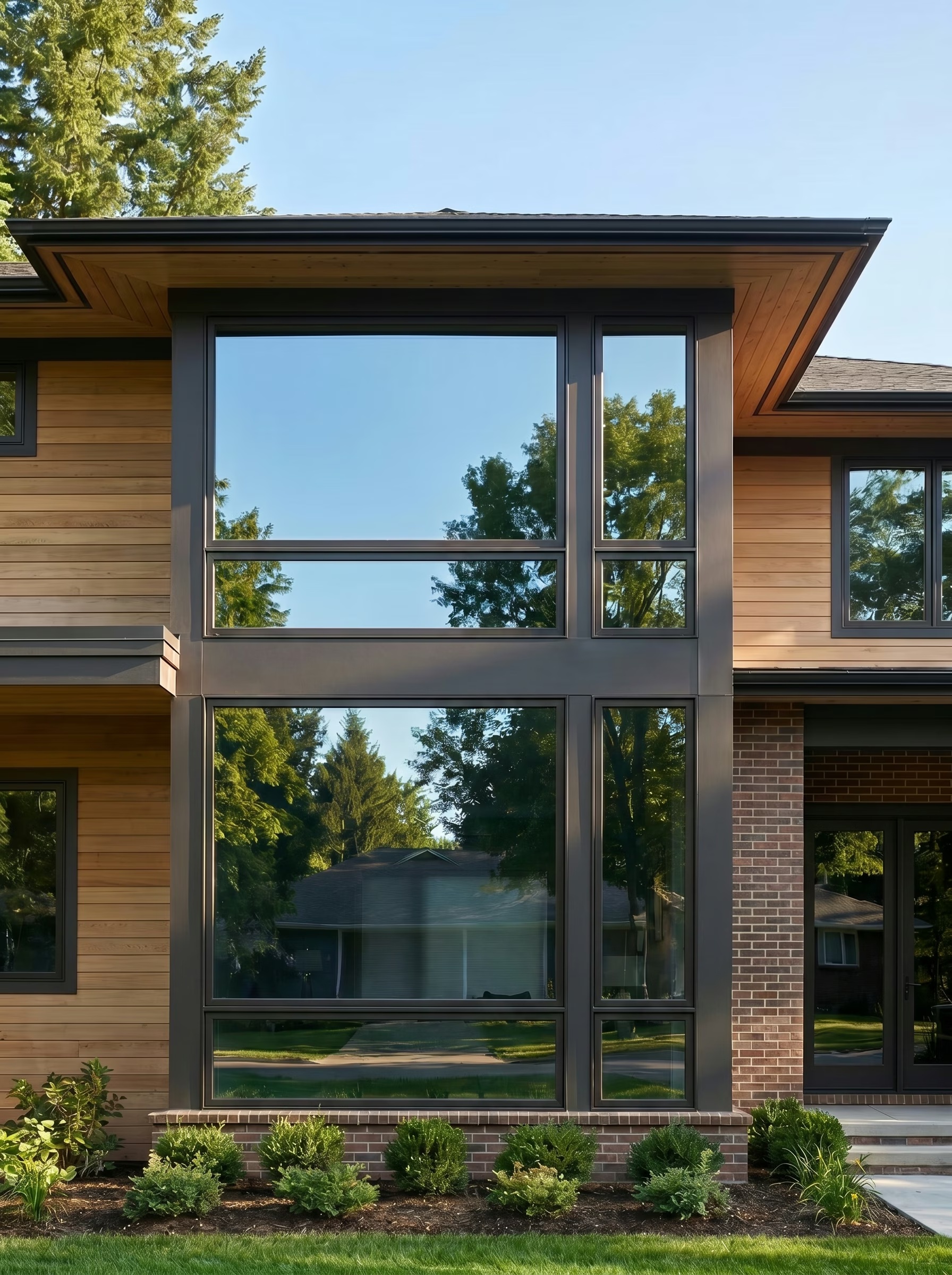 Before and after window tint of a home