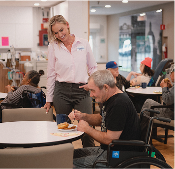 Photo of a patient and their nurse