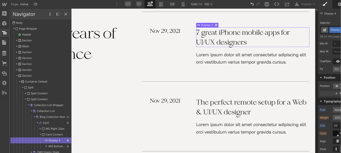 Dynamic Content - Arte X Webflow Template