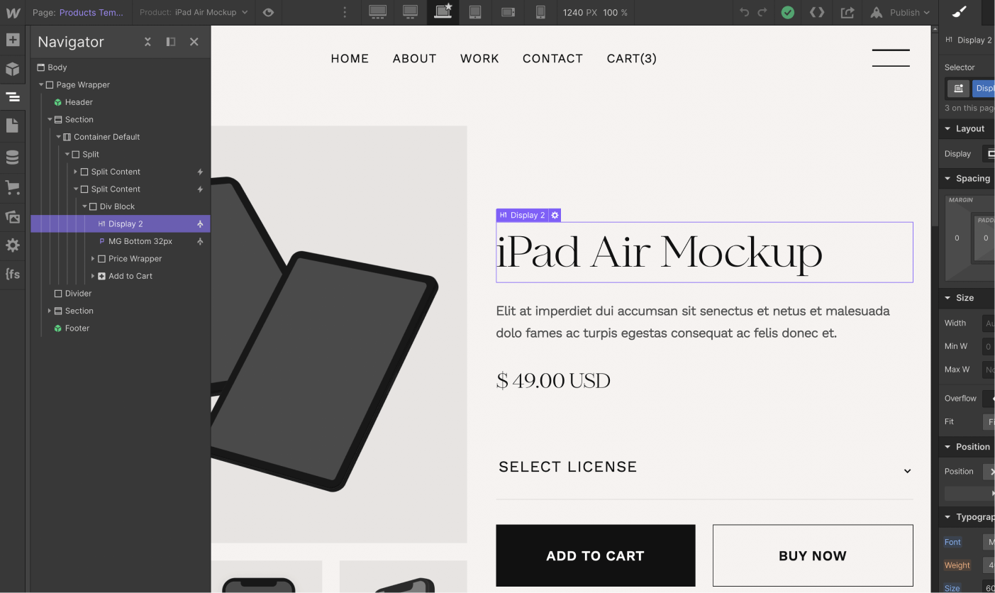 eCommerce Page - Arte X Webflow Template
